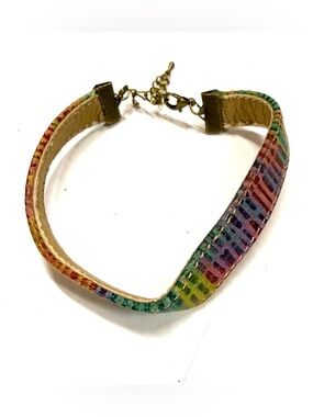 Handmade from repurposed leather bracelet nsb with lobster clasp
